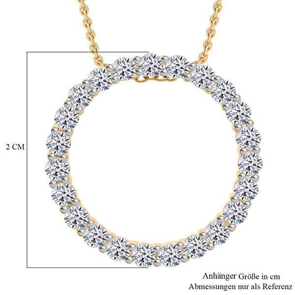 LUXURIANT DIAMOND -  Lab Grown Diamant SI-GH SGL zertifiziert Anh&auml;nger 925 Silber Gelbgold Vermeil ca. 1.00 ct image number 4