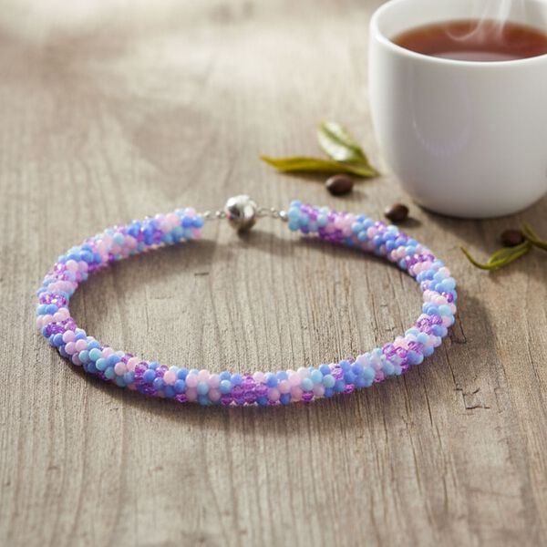 Mehrfarbige lila Kristall 45cm Halskette image number 2