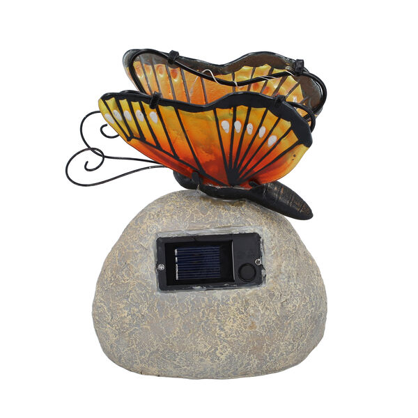 Harz Solarlampe, Schmetterling, Gr&ouml;&szlig;e 16x10x20 cm, Gelb image number 4