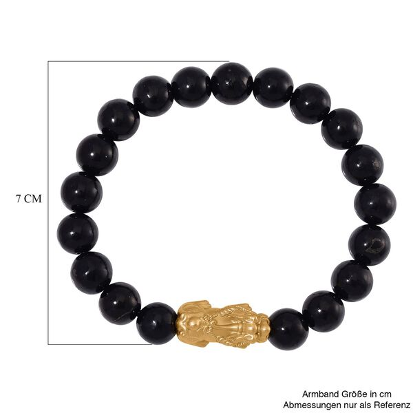 Shungit Armband ca. Flexibles cm 925 Silber vergoldet ca. 115,00 ct. image number 5