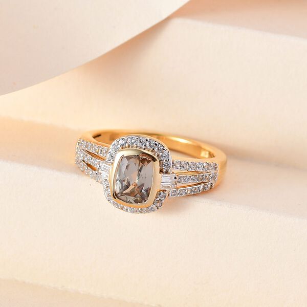 AAA Turkizit und Zirkon Ring - 1,81 ct. image number 2