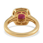 Afrikanischer Rubin und Zirkon Ring 925 Silber vergoldet (Größe 16.00) ca. 1,90 ct image number 5