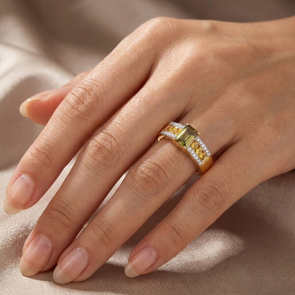 D'Joy AA nat&uuml;rlicher, goldener Tansanit, gelber Saphir und Moissanit Ring - 1 ct. image number 2