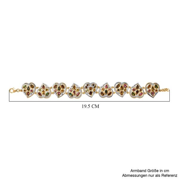 GP Heart Kollektion - AA mehrfarbiges Turmalin, Zirkon und blaues Saphir-Armband, 19cm - 10,15 ct. image number 5