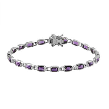 Marokkanischer Amethyst Armband ca. 19 cm 925 Silber platiniert ca. 5,36 ct