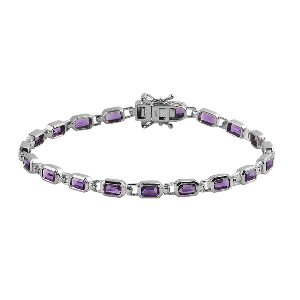 Marokkanischer Amethyst Armband ca. 19 cm 925 Silber platiniert ca. 5,36 ct