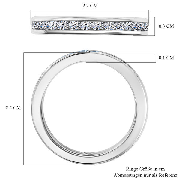 LUXURIANT SGL zertifizierter VS-EF Labor Diamant Ring, 925 Silber rhodiniert - 1 ct. image number 7