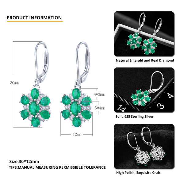 AAA Kagem sambische Smaragd und Zirkon-Ohrringe - 2,51 ct. image number 4