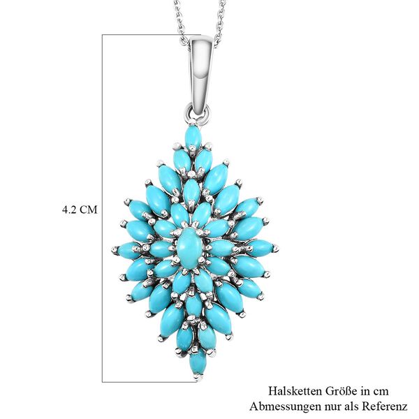 Amerikanischer, nat&uuml;rlicher Sleeping Beauty T&uuml;rkis-Anh&auml;nger mit Kette, 925 Silber platiniert ca. 3.61 ct image number 7