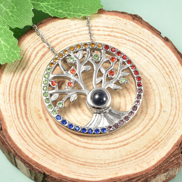 Versteckte Botschaft auf dem Vergr&ouml;&szlig;erungsglas und mehrfarbiger Kristall-Anh&auml;nger mit Kette image number 3