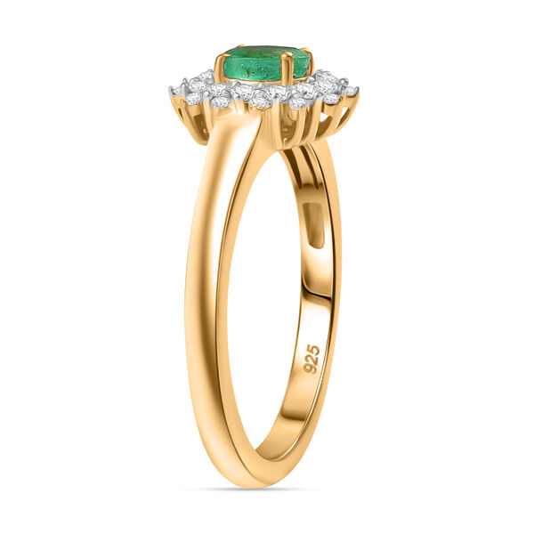 Smaragd und Moissanit Ring - 0,61 ct. image number 4