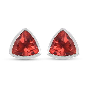Sonnenfeuer Orange Triplett Quarz Ohrstecker 925 Silber platiniert ca. 3,81 ct