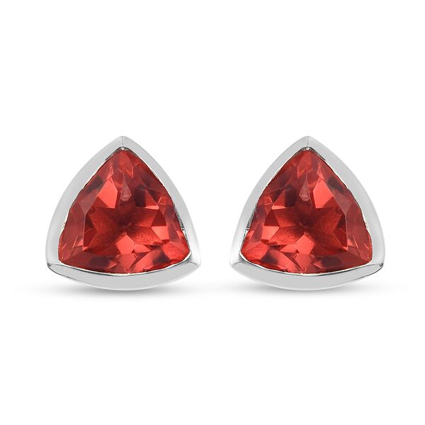Sonnenfeuer Orange Triplett Quarz Ohrstecker 925 Silber platiniert ca. 3,81 ct