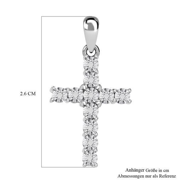 Wei&szlig;er Diamant P Kreuz-Anh&auml;nger, ca. 0.05 ct image number 4