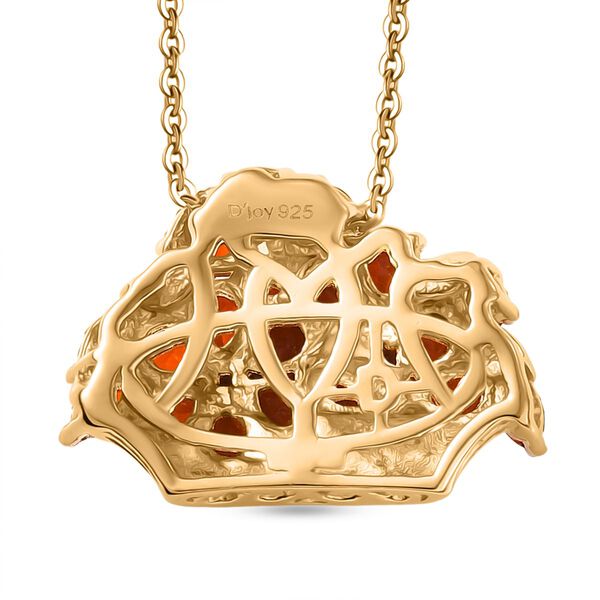 D'Joy AAA Blaze Feueropal Schmuckset ca. 50 cm 925 Silber 750 Gelbgold Vermeil ca. 1,74 ct. image number 5