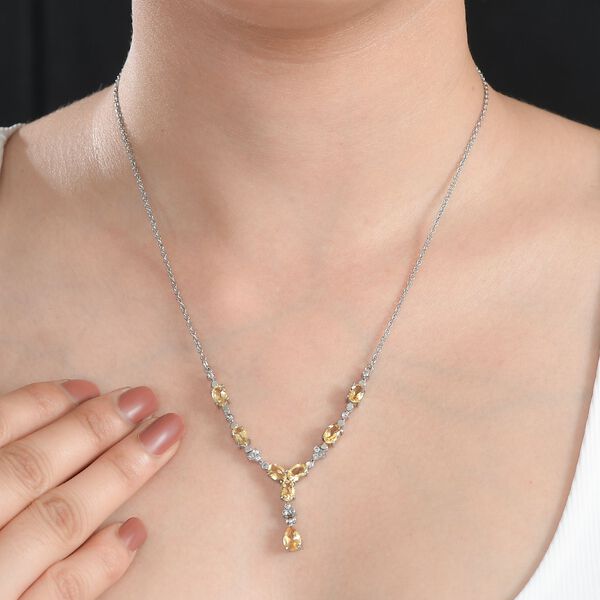 Citrin Halskette ca. 45 cm Edelstahl ca. 4.51 ct image number 3