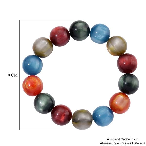 Simuliertes flexibles mehrfarbiges Katzenauge Armband - 180 ct. image number 4