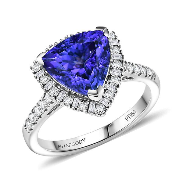 RHAPSODY AAAA Tansanit und Diamant Ring in 950 Platin - 3,62 ct.