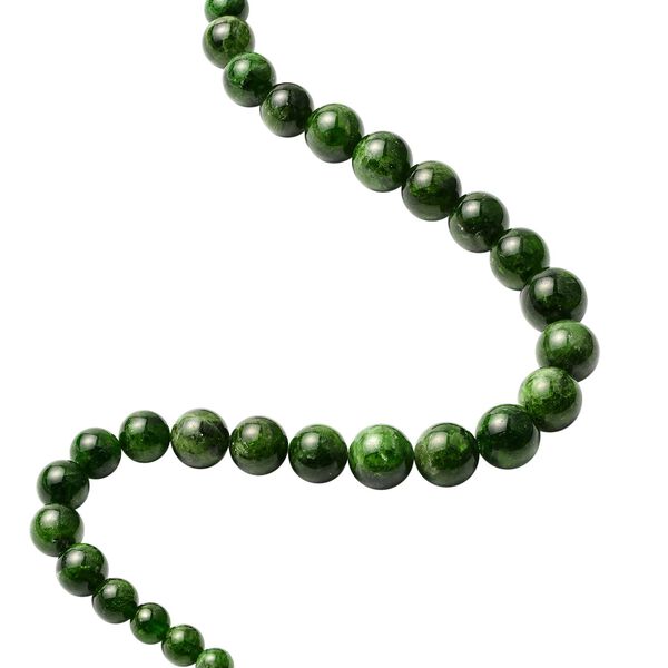 Nat&uuml;rliche Chromdiopsid Halskette, ca. 45 cm, 925 Silber vergoldet ca. 275.00 ct image number 4