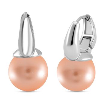 Pfirsich Muschelkernperle Ohrringe