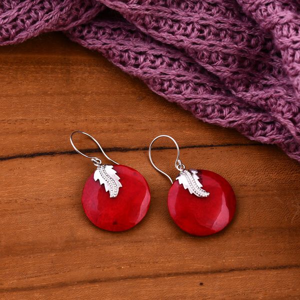 Royal Bali Kollektion - Rote Koralle Ohrringe und Anh&auml;nger image number 1