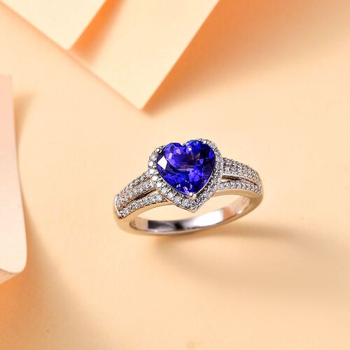 RHAPSODY AAAA Tansanit und VS Diamant Ring in 950 Platin - 2,44 ct. image number 1