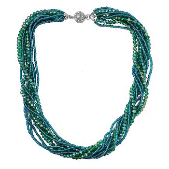 Neongr&uuml;nes und wei&szlig;es Kristall-Schmuckset - 247 ct.