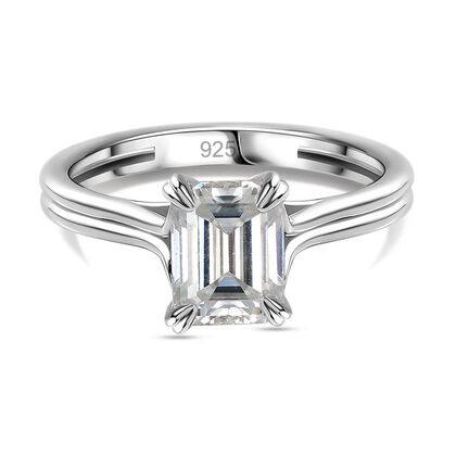 Moissanit Ring 925 Silber platiniert (Gr&ouml;&szlig;e 20.00) ca. 1,63 ct