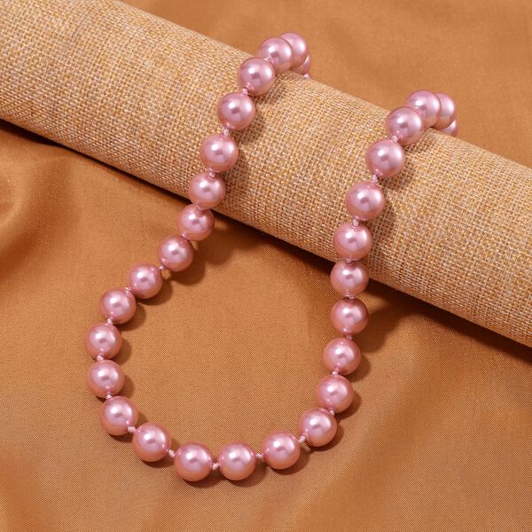 Rosa Muschelkernperle Halskette, 50cm image number 2
