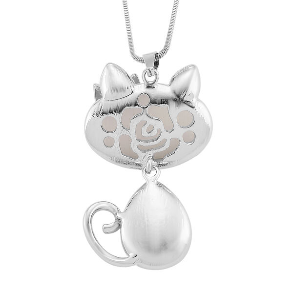 Erstellt wei&szlig;es Katzenaugen, Rosa Kristall Anh&auml;nger mit Kette ca. 63.5 cm + 5 cm Extender image number 4