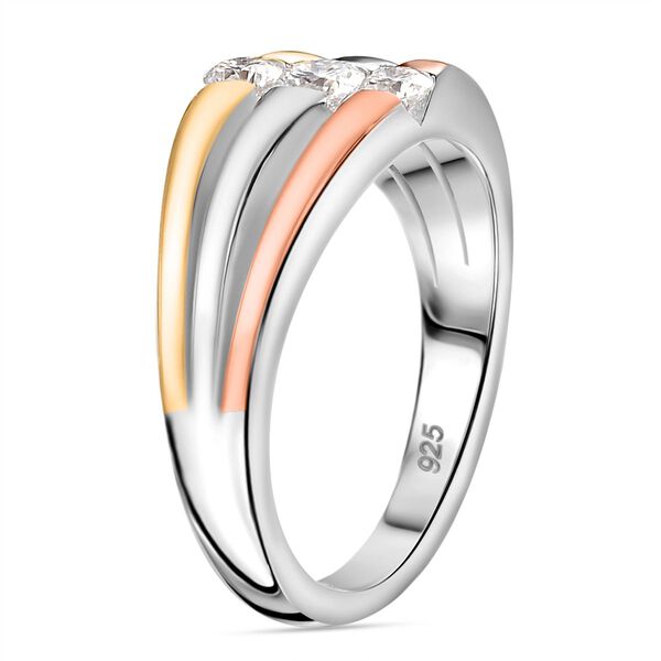 Dreifarbiger Moissanit-Ring - 0,37 ct. image number 5