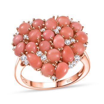 Herzklang - D joy AA Vinicunca-Peruanischer Opal Ring 925 Silber 750 ros&eacute;vergoldet (Gr&ouml;&szlig;e 19.00) ca. 3.37 ct