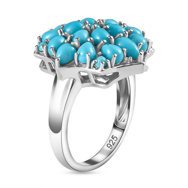 AA Amerikanischer nat&uuml;rlicher Sleeping Beauty T&uuml;rkis Ring 925 Silber rhodiniert (Gr&ouml;&szlig;e 17.00) ca. 3.24 ct image number 5