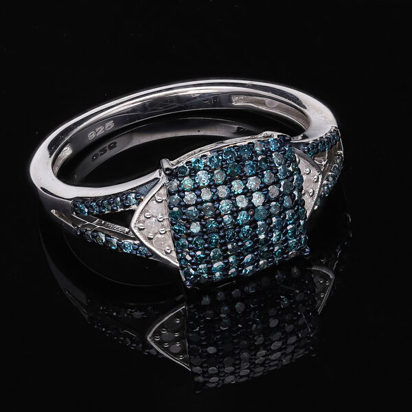 Blauer und wei&szlig;er Diamant Ring - 0,50 ct. image number 2