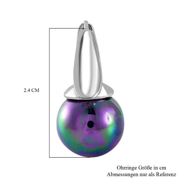 Pfaufarbene Muschelkernperle Ohrringe image number 6