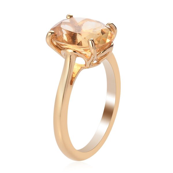 Citrin Solit&auml;r Ring 925 Silber 585 Vergoldet image number 4