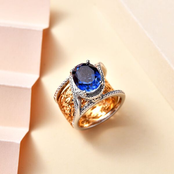 2er-Set- Ceylonfarbene Quarz Triplett Ringe - 3,30 ct. image number 2