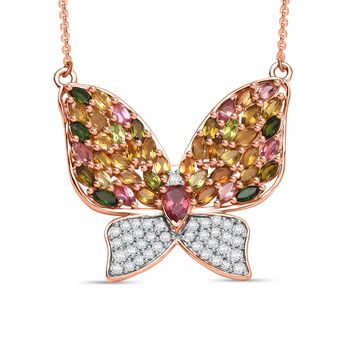 GP Trionfo Kollektion - AA Mehrfarbige- Halskette ca. 45 cm 925 Silber 750 Ros&eacute;gold Vermeil ca. 4.91 ct