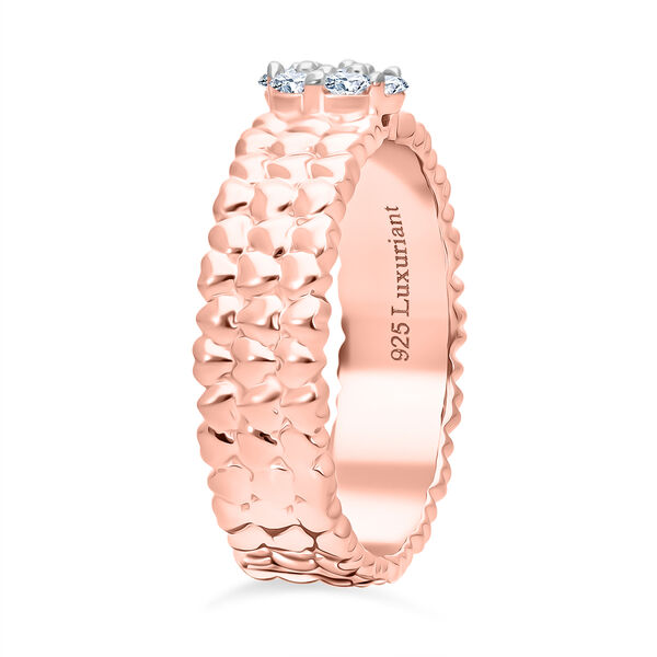 LUXURIANT SI-GH Labor Diamant Ring mit Herzmotiven, 925 Silber 750 Roségold Vermeil - 0,25 ct. image number 4