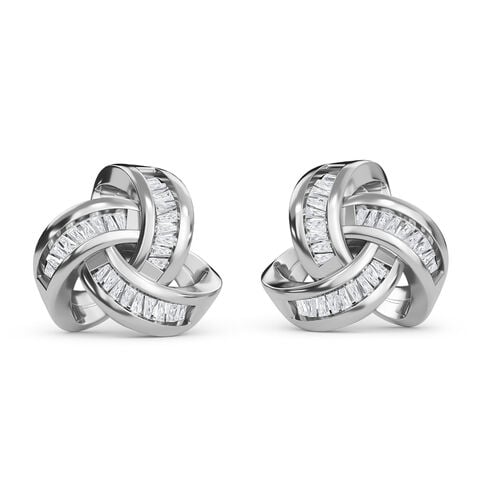 Liebesknoten weiße Diamant-Ohrstecker, 925 Silber platiniert - 0,25 ct. image number 0