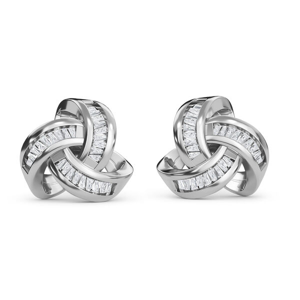 Liebesknoten weiße Diamant-Ohrstecker, 925 Silber platiniert - 0,25 ct. image number 0