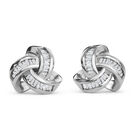 Diamant Knoten Ohrstecker, 925 Silber platiniert, ca. 0.25 ct