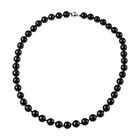 Schungit Halskette, ca. 50 cm, 925 Silber  ca. 421.50 ct