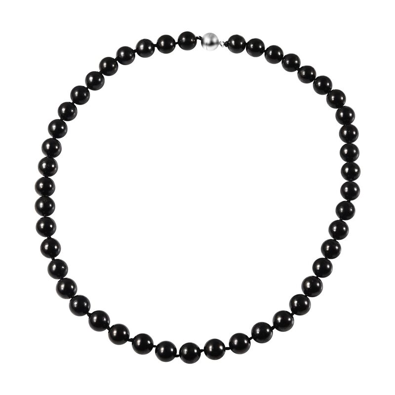 Runde Schungit-Perlen-Halskette image number 0