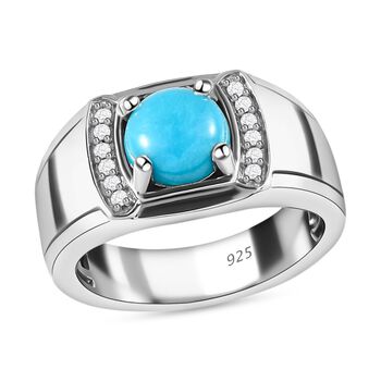 AA Sleeping Beauty T&uuml;rkis und Zirkon-Ring - 1,69 ct.