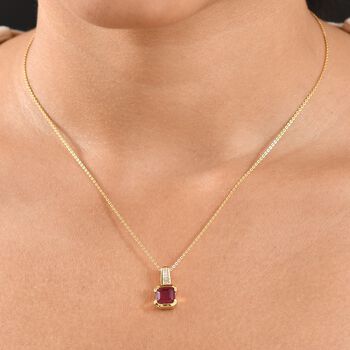 D'Joy Afrikanischer Rubin und Diamant Anh&auml;nger mit 50cm Kette - 2,91 ct.