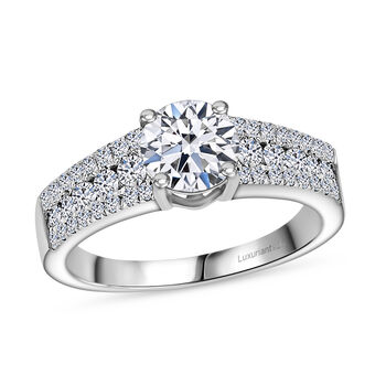 LUXURIANT SGL zertifizierter SI-GH Labor Diamant Ring, 925 Silber rhodiniert - 1,51 ct.
