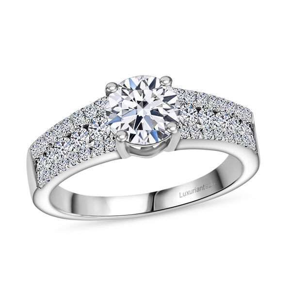 LUXURIANT SGL zertifizierter SI-GH Labor Diamant Ring, 925 Silber rhodiniert - 1,51 ct. image number 2