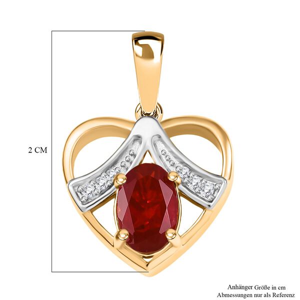 D'Joy AA mexikanischer Kirschfeuer-Opal und Zirkon zweifarbiger Anhänger -. 0,66 ct. image number 6