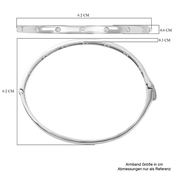 Armreif mit Diamantakzenten in Silberton, 19 cm image number 6